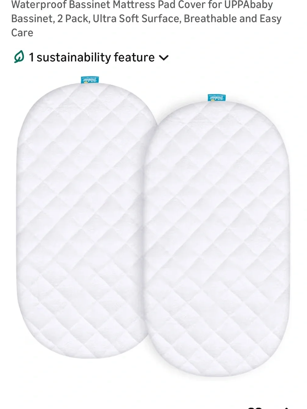 Waterproof Bamboo Viscose Mattress Pad - White